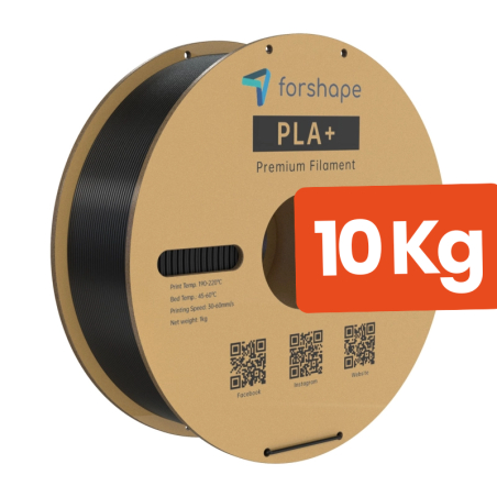 Pack x10 PLA+ Black Forshape Premium - 1.75mm - 10Kg