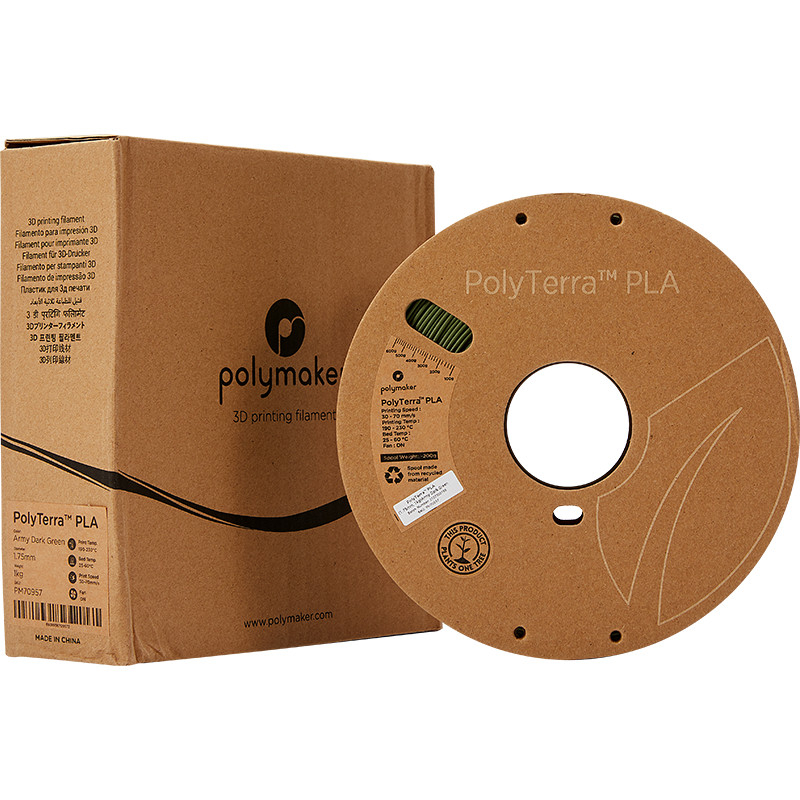 PolyTerra PLA Vert foncé Armée (Army dark green) - 1.75mm - 1 kg