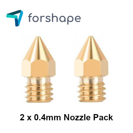 Set of 2 MK8 Brass Nozzles Forshape 0.4mm