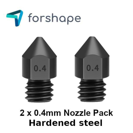 Set of 2 MK8 Hardened Steel Nozzles Forshape 0.4mm