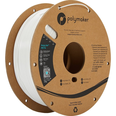 PolyLite PETG White - 1.75mm - 1 kg