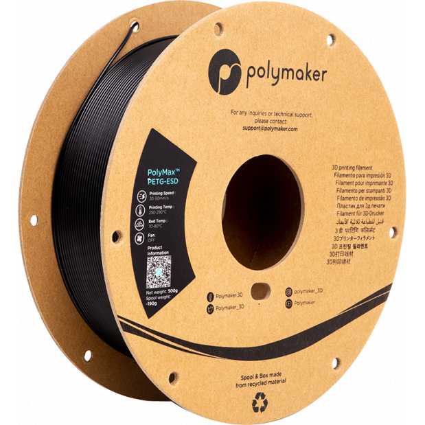 PolyMax Tough PETG ESD Black - 2.85mm - 500 g