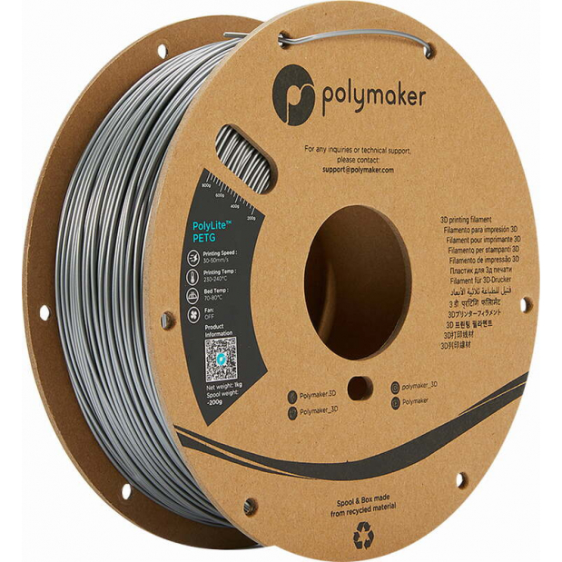 PolyLite PETG Silver - 1.75mm - 1 kg