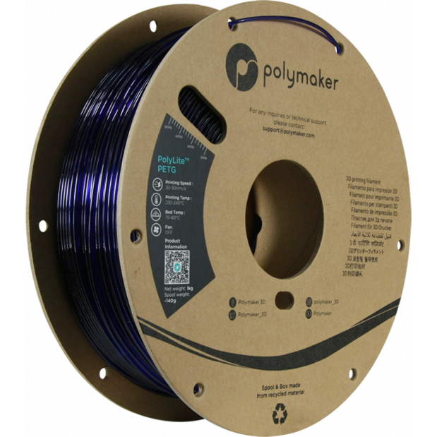 PolyLite PETG Translucent blue - 1.75mm - 1 kg