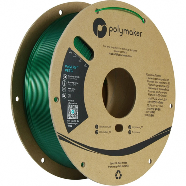 PolyLite PETG Translucent green - 1.75mm - 1 kg