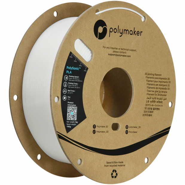 PolySonic PLA (High Speed) White - 1.75mm - 1 kg