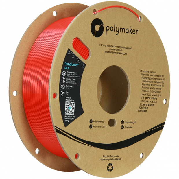 PolySonic PLA (High Speed) Red - 1.75mm - 1 kg