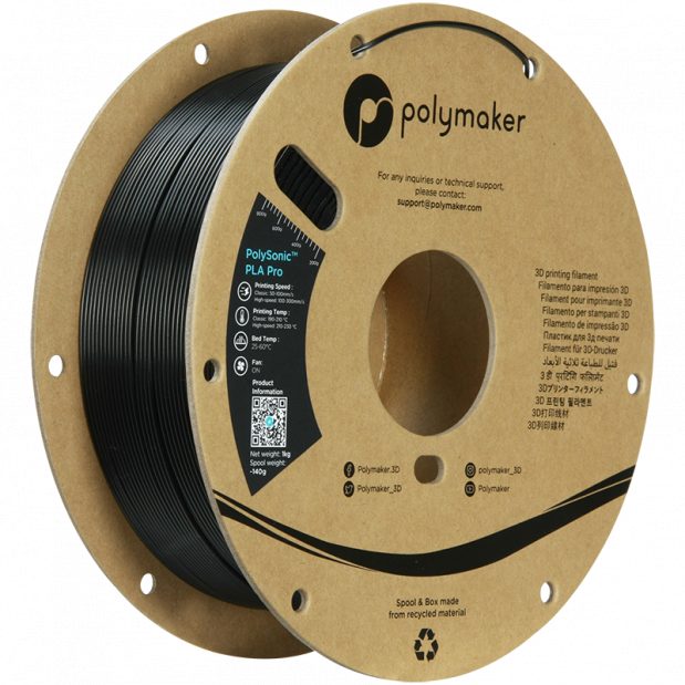 PolySonic PLA Pro (High Speed) Black - 1.75mm - 1 kg