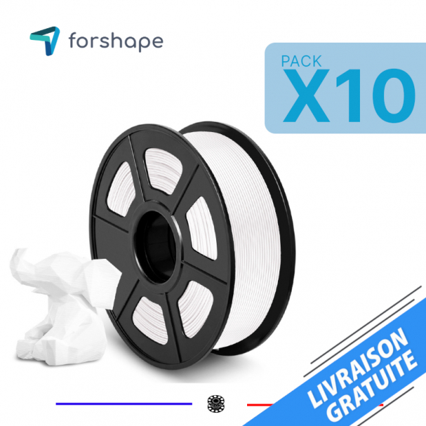 Pack x10 - Forshape ecoPLA White - 10 Kg - 1.75mm