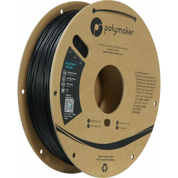 PolyFlex TPU-95A Black - 1.75mm - 750 g