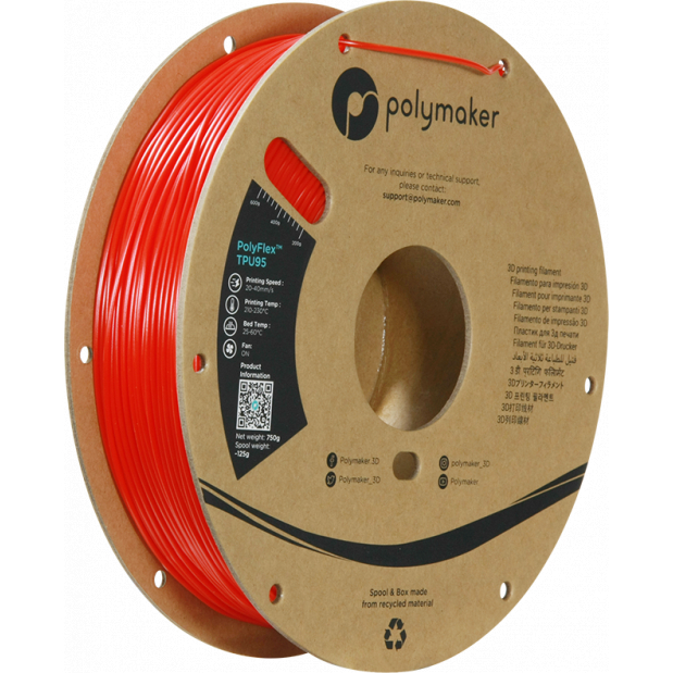 PolyFlex TPU-95A Red - 1.75mm - 750 g