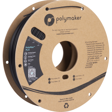 PolyMax Tough PLA Black - 1.75mm - 750 g