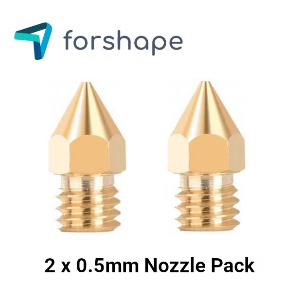 Set of 2 MK8 Brass Nozzles Forshape 0.3mm